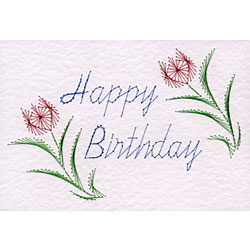 PinBroidery Flower Border A1 - Happy Birthday pattern